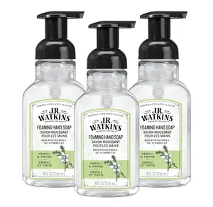 J.R. Watkins Foaming Hand Soap with Pump Dispenser, Moisturizing Foam Hand Wash, Alcohol-Free, Cruelty-Free, Néroli et Thym/Neroli and Thyme, 9 fl oz, 3 Pack