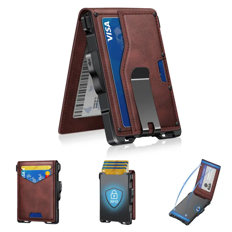 thumbnail image 2 of Men's RFID Blocking Leather Wallet – Slim Money Clip & Credit Card Holder 2 of 2