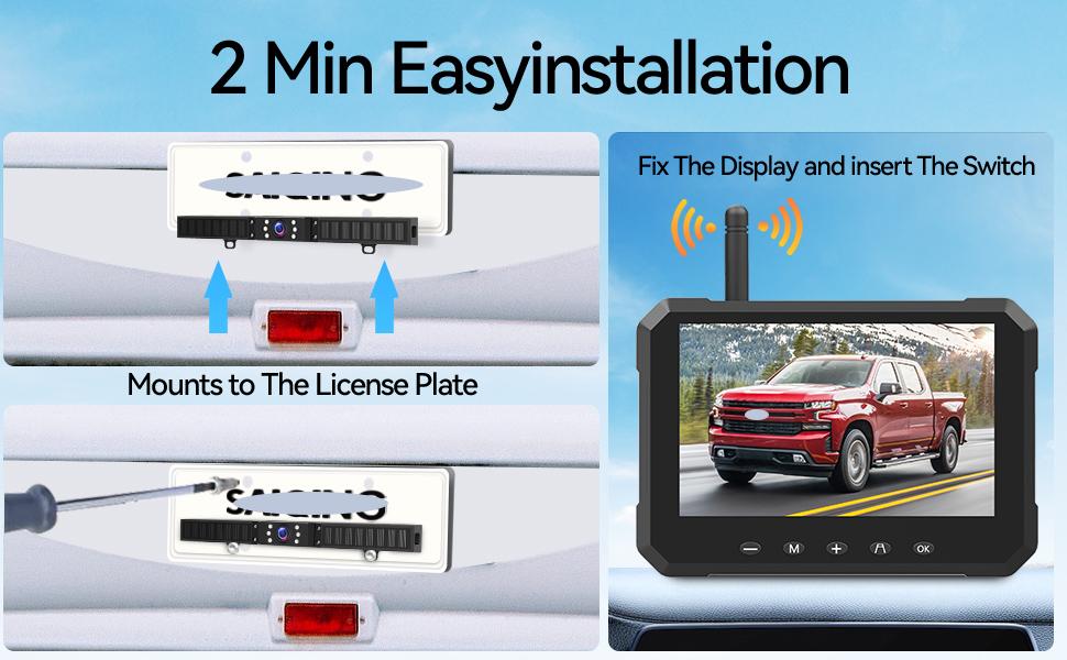 ConewVehicle Magnetic Solar Wireless Backup Camera with 5" 1080P Monitor,Magnetic base or license plate installation,10000mAh Battery 1 Mins DIY Installation Night Vision Waterproof Reverse Camera for Truck, RV,Car, Van, SUV, Trailer ConewVehicle Magnetic Solar Wireless Backup Camera with 5" 1080P Monitor,Magnetic base or license plate installation,10000mAh Battery 1 Mins DIY Installation Night Vision Waterproof Reverse Camera for Truck, RV,Car, Van, SUV, Trailer