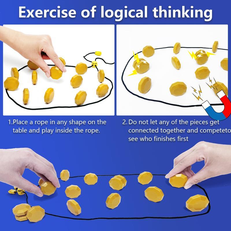 Magnetic Strategy Game for All Ages TikTok Game for 2 Players with Gold Hexagonal Pieces