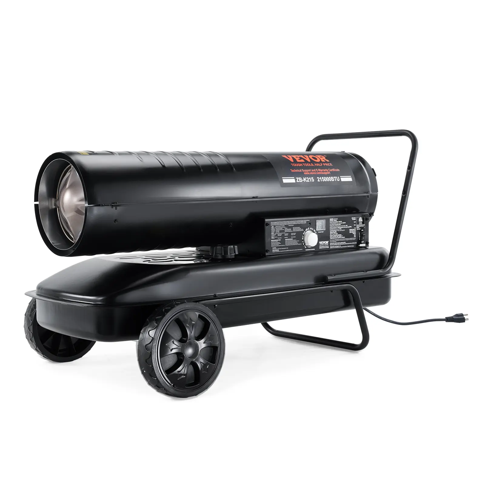 【Summerfinds】VEVOR Kerosene Forced Air Heater Max. 215000 BTU Portable Torpedo Diesel Space Heater with Thermostat13.2 Gallon Tank Energy-Efficient heavy-duty Heaterfor Indoor Outdoor Use Workshop Industry