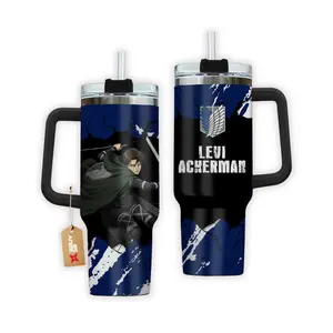 Attack on Titan Levi Ackerman Tumbler 40oz Cup - Grunge Aesthetic Manga Fan Gift