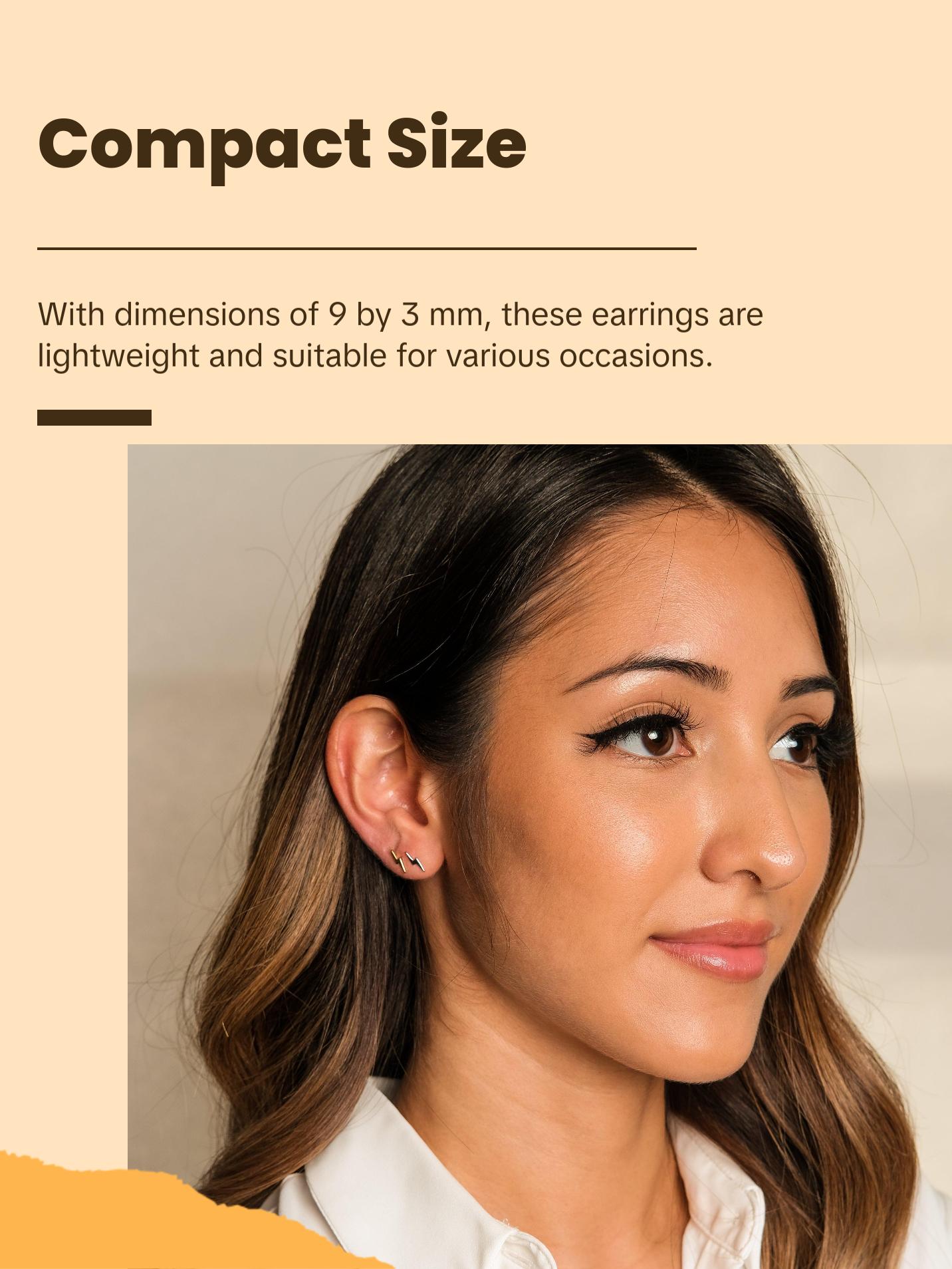 Tiny Lightning Bolt Stud Earrings