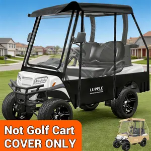 LUPPLE Universal Golf Cart Enclosure fits for 2 Passenger EZGO TXT RXV, Club Car DS Precedent, Heavy-Duty All-Weather Waterproof Rain Cover, Fit 59" Short Roof