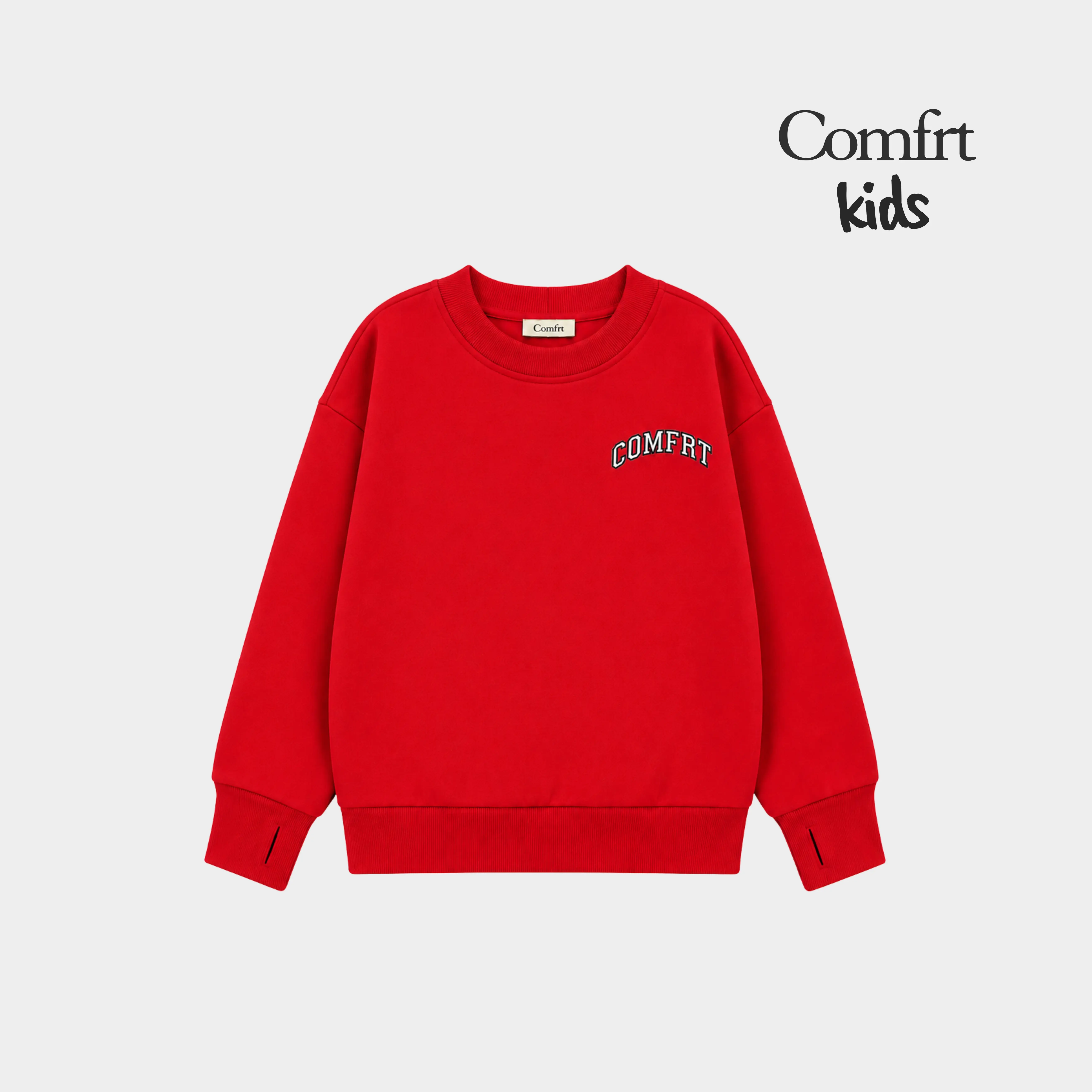 Comfrt | Kids Varsity Logo Crew | Kids Collegiate Style Crewneck Sweatshirt