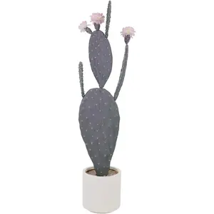 Artificial Cactus Plant, Tall UV Resistant Faux Cactus Plant, Realistic Texture Tall Fake Plant, Faux Desert Cacti Potted Plant with Planter