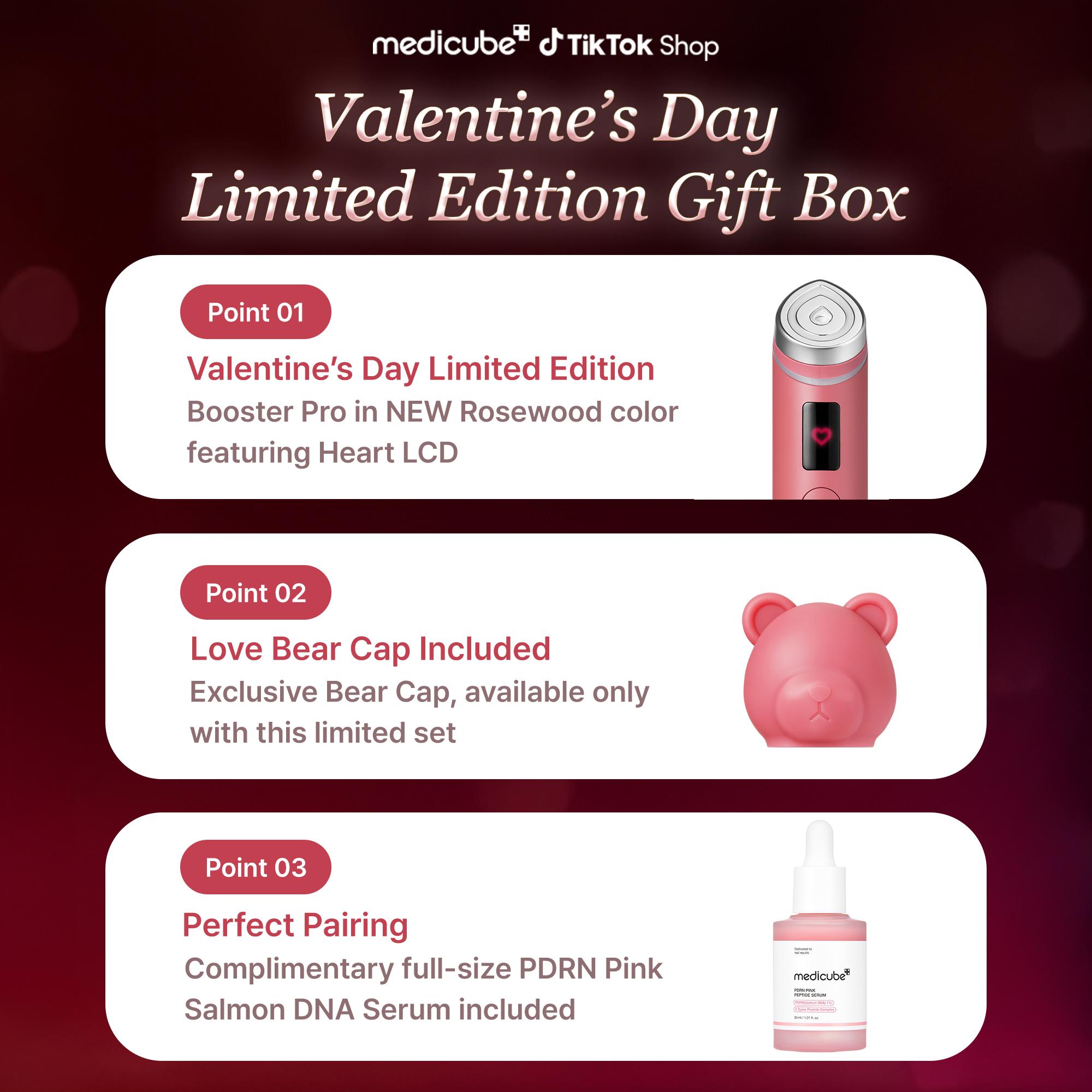 [NEW] [medicube] Booster Pro Love Bear Valentine's Day Special Edition Gift Box  |  K-beauty Viral Glass Glow Device + Salmon PDRN Pink Peptide Serum