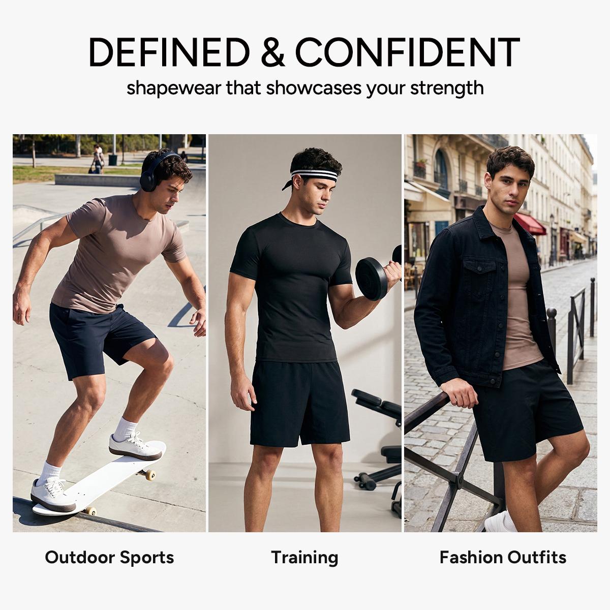 Nebility Men’s Breathable Workout T-Shirt, Quick Dry Stretch Odor-Resistant Muscle Fit Training Tee for Gym & Daily Wear