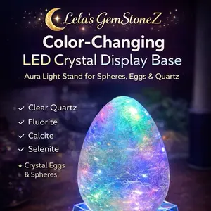 Sphere Holder-Color-Changing LED Crystal Display Base – Aura Light Stand for Spheres, Eggs & Quartz