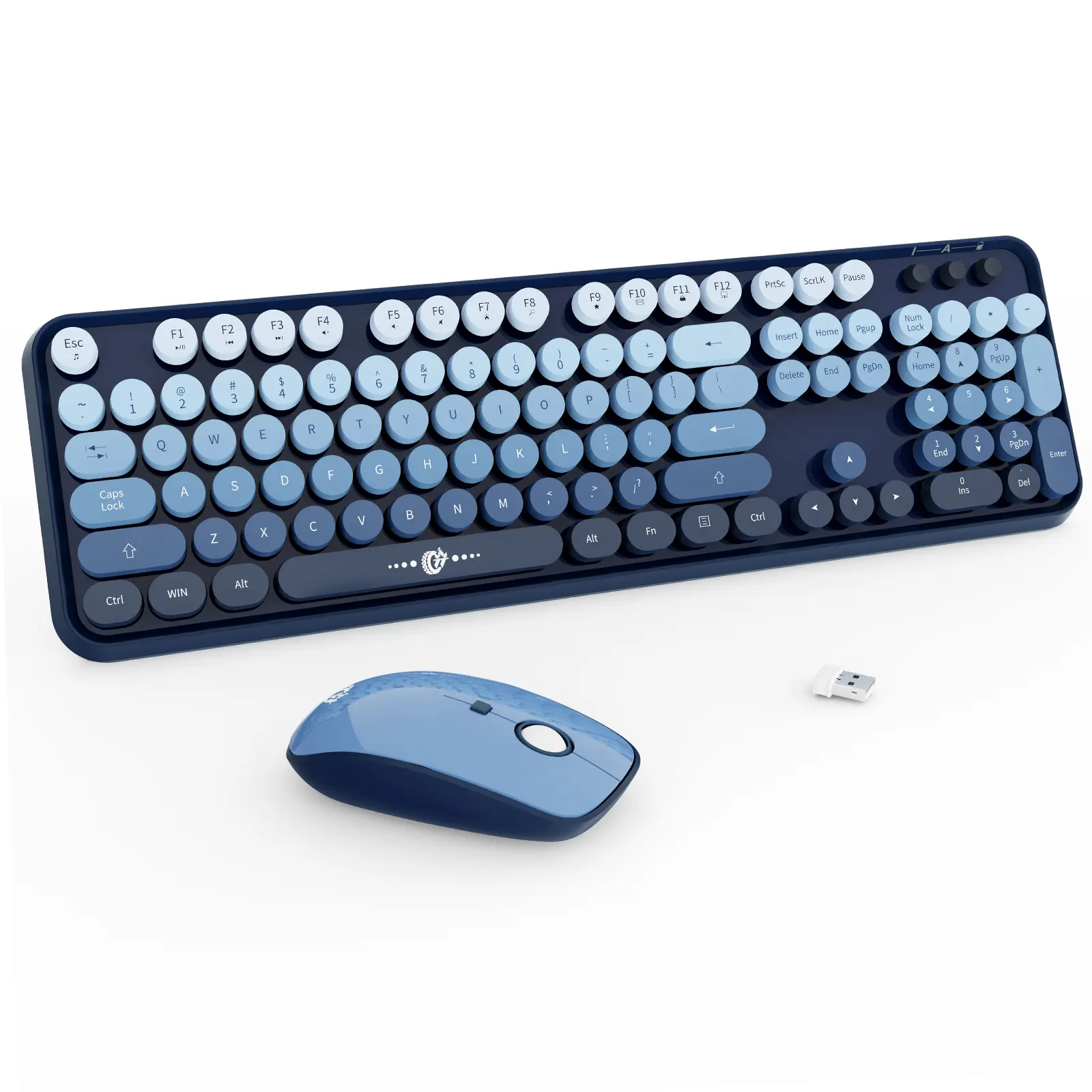 Wireless Keyboard and Mouse Combo, Full-Size Retro Typewriter Keyboard with 2.4GHz Plug & Play, for Windows 11/10/7, Laptop, PC,back to school,back to school haul