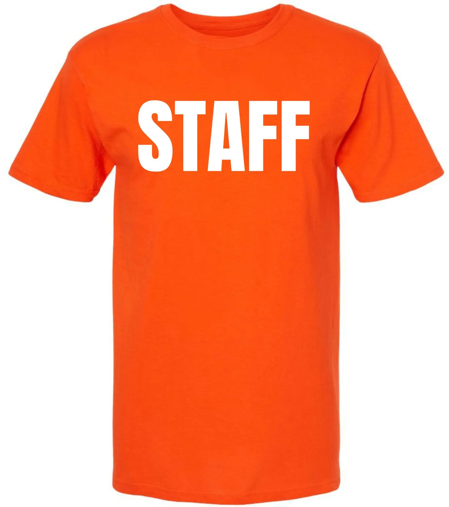 Staff T-Shirt | Printed Work Uniform Crewneck Shirt for Events, Security & Team Staff | Unisex Short Sleeve 100% Cotton Tee