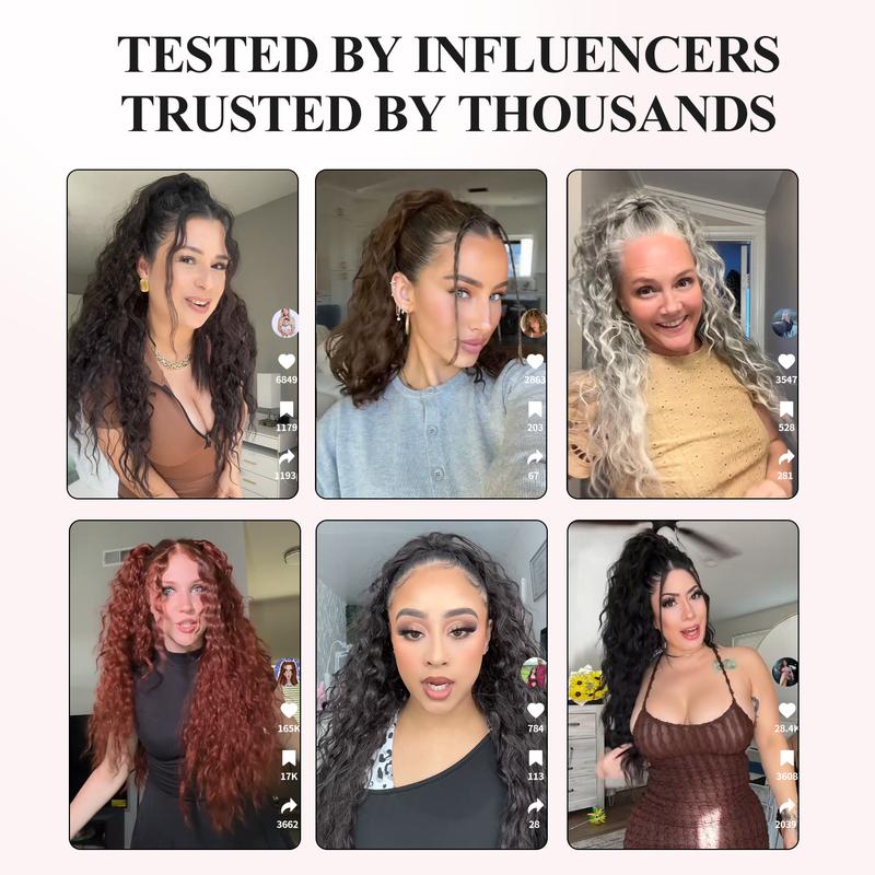 ORSUNCER Hair Extension Claw Ponytail Long Wavy Ponytail Extension Black Brown 30 Inch Curly Clip Ponytail in Hair Extensions For Women Fluffy Natural Looking Synthetic Hairpiece for Daily Use Easy To Go