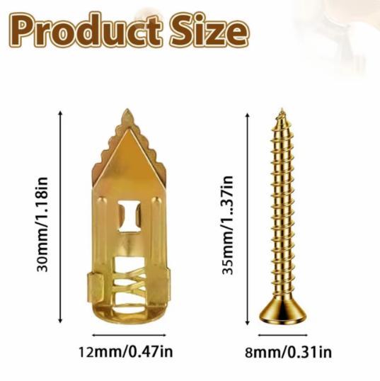 40/80/120PCS Self-Drilling Drywall Anchors and Screws Kit, 12x30mm, No Pre-Drilling Needed, Supports Up to 66 lbs, Ideal for Home and Office Organization