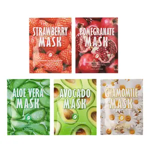36-Pack Fruit & Plant Infused Sheet Face Masks Multi-Pack - Brightening, Soothing, Moisturizer Skincare with Serum, 5 Flavors for Hydrating Skin Care Combination Daily Use