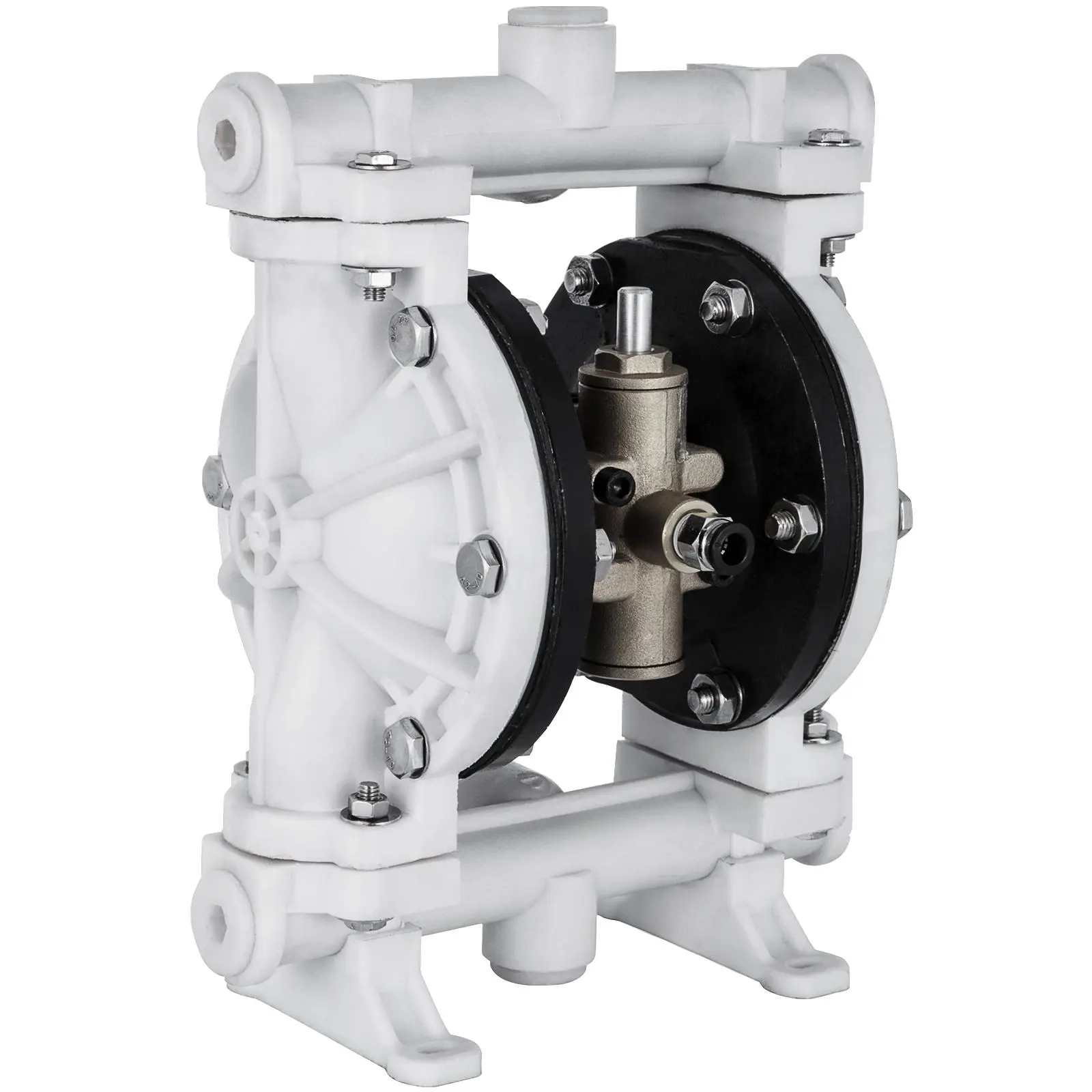【Summerfinds】VEVOR Air-Operated Double Diaphragm Pump, 1/2 in Inlet & Outlet, Polypropylene Body, 13.2 GPM & Max 120PSI, PTFE Diaphragm Pneumatic Transfer Pump for Petroleum, Diesel, Oil & Low Viscosity Fluids