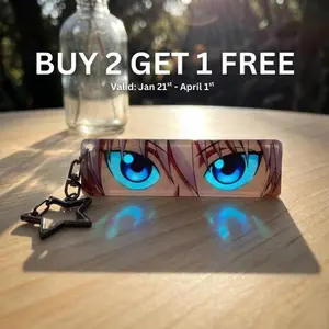 Hunter x Hunter Acrylic Character Anime Keychains, Shining Eyes Luminescent Pendant Gift, Light Up Keychain, Gift For Anime Fan Luminous Accessory
