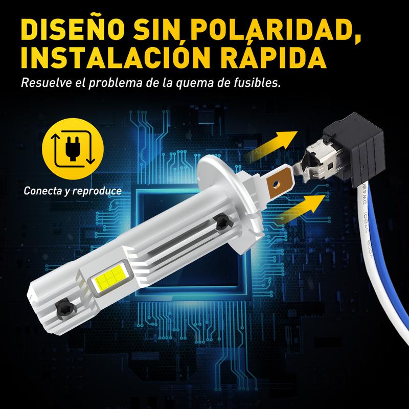 AUXITO FREE ERROR H1 LED 10000LM High Headlight Low Beam Kit 200W Bulb 6500K USA