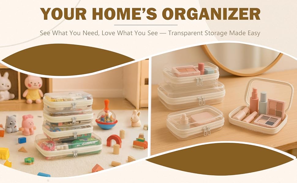 6 Pack Clear Hard Shell Zipper Case, Portable Travel Makeup & Toiletry Organizer, Zippered Toy Storage, Pencil Case, Toy Storage Box, Waterproof and Dustproof Hard Plastic Cosmetic Storage Bag, Travel Transparent Zipper Storage Box, Valentine's Day Gifts 6 Pack Clear Hard Shell Zipper Case, Portable Travel Makeup & Toiletry Organizer, Zippered Toy Storage, Pencil Case, Toy Storage Box, Waterproof and Dustproof Hard Plastic Cosmetic Storage Bag, Travel Transparent Zipper Storage Box, Valentine's Day Gifts