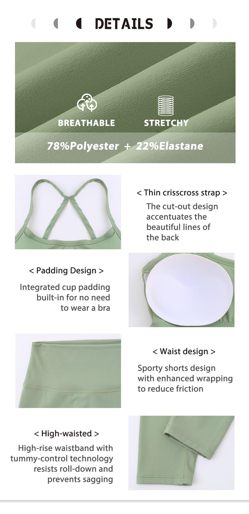 NcmRyu Women's Strappy & Leggings Set - Sculpting Buttery-Soft Activewear Yoga Gym HIIT Trendy Cutout Design Sporty Casual Seamless Tank Women Skinny Sportswear Workout Ribbed Textured Sweatsuit with Crisscross Strap Back & 4-Way Stretch Womenswear