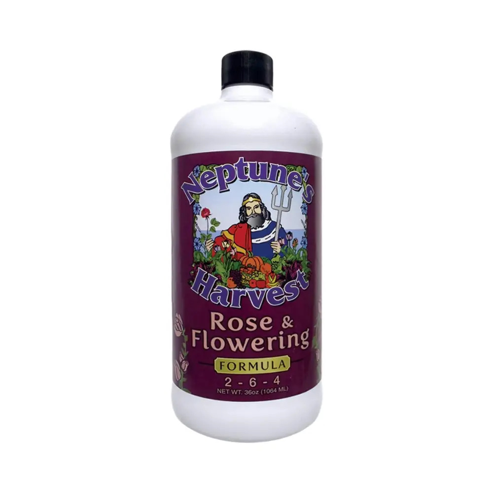 Neptune's Harvest Rose & Flowering Formula 2-6-4 Fertilizer for Strong Roots Lush Foliage and Vibrant Blooms 36 Ounce