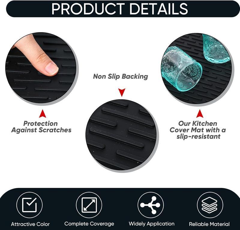 【TikTok Top Seller】Heat Resistant Silicone Stove Cover Mat & Utensils Non-slip Protector 2026 Kitchen Gadgets Mother's Day Gifts Black Tableware Coasters Lightweight Waterproof Halloween