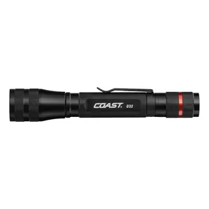 Coast G32 465 lumen Black LED Flashlight AA Battery Pure Beam Optic