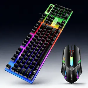 Keyboard, mouse, keyboard and mouse combo,removable keycaps, quick rebound, RGB lighting effects, mechanical feel, ergonomic design,  suitable as a Christmas gift, can be given to friends, suitable for office and gaming enthusiasts
