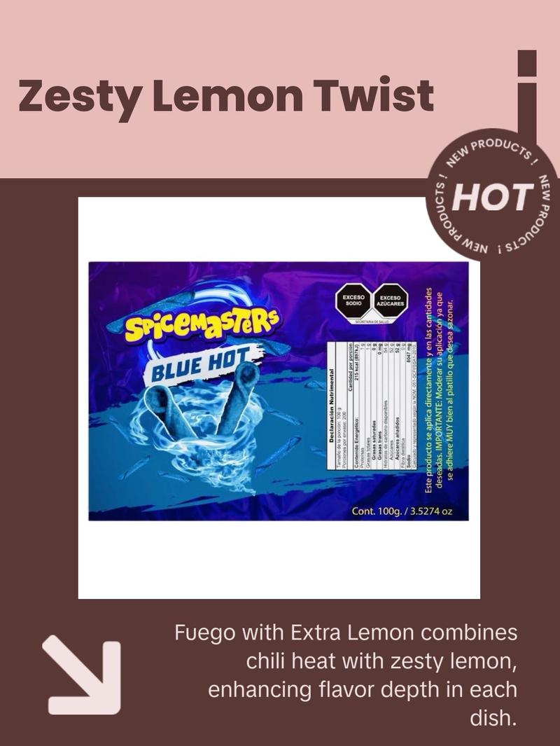 Flamin Hot, Fuego & Blue Hot Seasoning for snaks Flavor Spice Lemon Freeze-Dried Natural Taco furia bundle Spicy Chili authentic mexican Season-All Seasoned takis powder Bomb Complete Medium Chile Lime and purpose seasoning