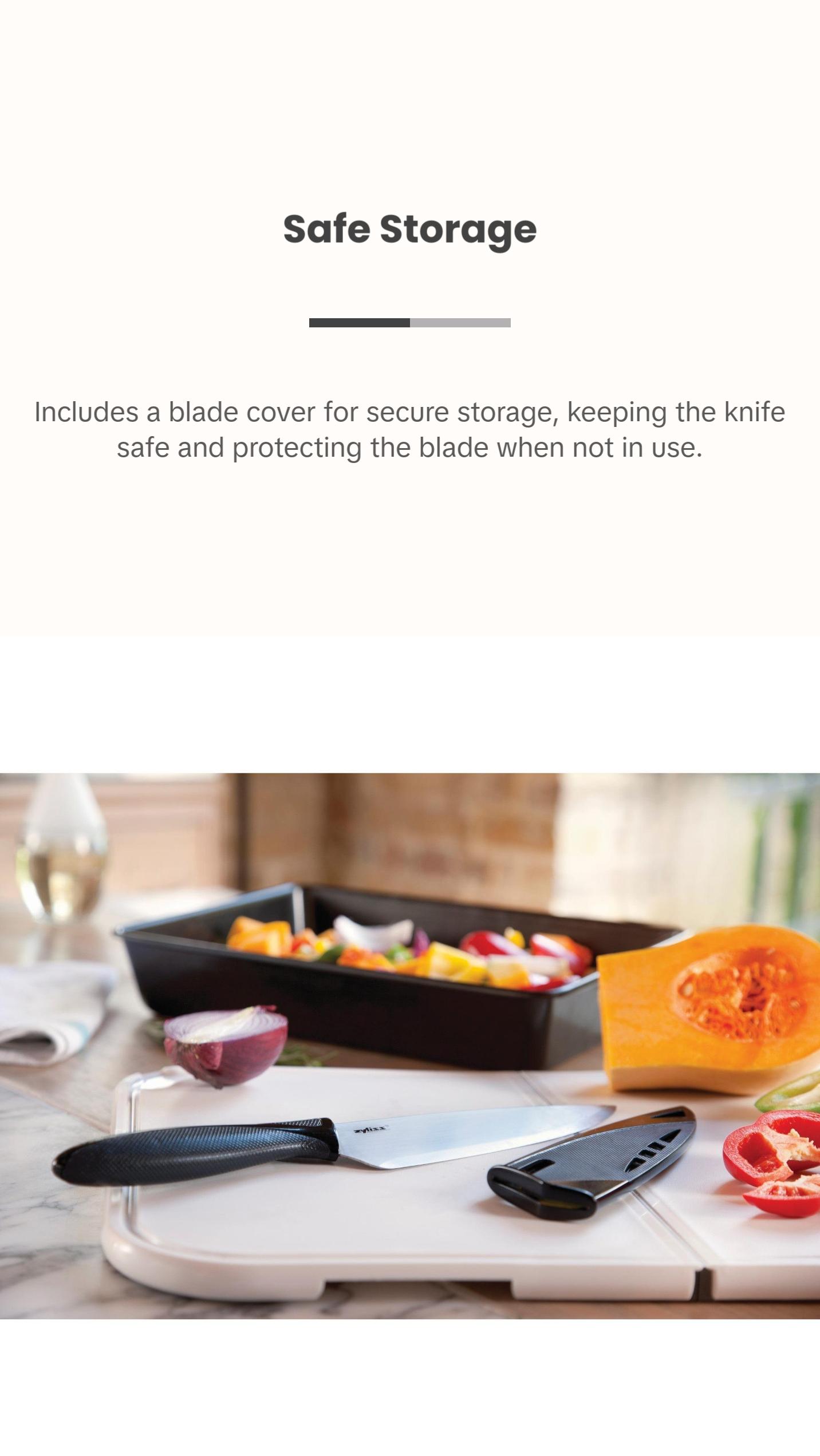 Zyliss Chefs knife with sheath stainless steel blade