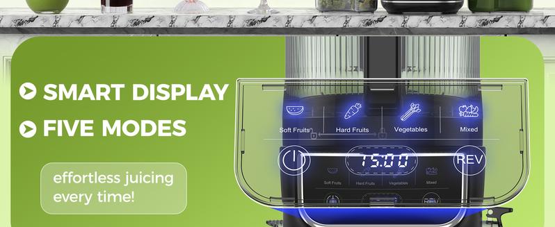 TUUMIIST Cold Press Juicer, 100oz Large Capacity, Touch Screen or Manual Option, 6.5" Wide Chute for Whole Fruits, High-Yield Slow Masticating Juicer, Easy to Clean & Quiet TUUMIIST Cold Press Juicer, 100oz Large Capacity, Touch Screen or Manual Option, 6.5" Wide Chute for Whole Fruits, High-Yield Slow Masticating Juicer, Easy to Clean & Quiet