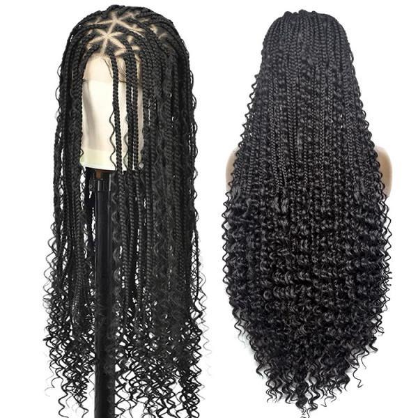 West Kiss Synthetic Wigs 36 Inch Boho Braided 13x6 Lace Front Wigs for Black Women Pre Plucked with Baby Hair
