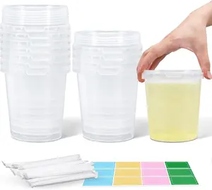 30 oz 12 Pack Plastic Drink Buckets with Lids and Straws, Clear Plastic Cup with Lid, Ice Buckets for Parties, Reusable Food Grade Containers with Lids, Deli Container for Sauce, Soup