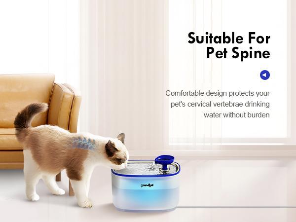 Sophia&William Cat & Dog Water Fountain, Featuring a Wireless Pump, 101oz/3L Capacity with Built-in LED Light, BPA-Free, and Dual Flow Modes for Pets