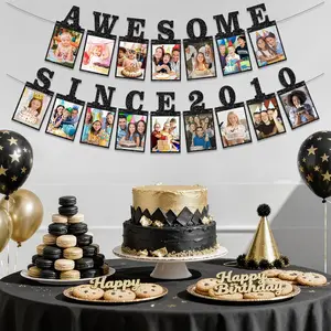 14PCS Unisex Sweet 16 Birthday Party Decorations Set - "Bruh I'm 16" Photo Banner, Table Sign, Cube Boxes, Backdrop, Props for Teen Celebrations, Gifts Ideas for 16th Birthday Festive Supplies