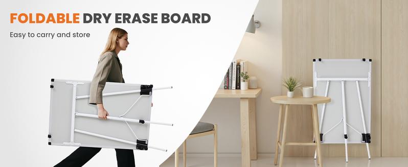 Magnetic Whiteboard with Stand, Dry Erase Board for Home Office School, Reinforced Aluminum Frame