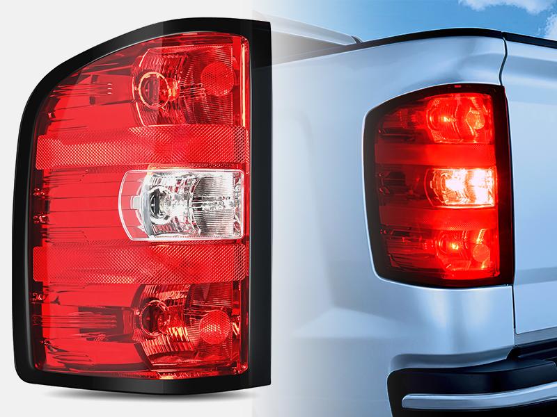 Nilight Driver Side Taillight Assembly for 2007 2008 2009 2010 2011 2012 2013 2014 Chevy Silverado 1500 2500HD 3500HD 2007-2013 GMC Sierra Rear Lamp w/Bulbs and Harness brake