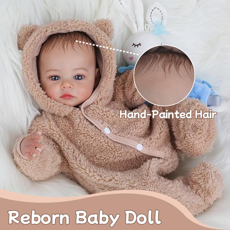 [WOOROY] Reborn Baby Doll - 18 In Realistic Baby Doll Lifelike Baby Boy Real Life Baby Doll with Soft Vinyl Body can Swimming with Accessories, Perfect Birthday & Christmas Gifts for Kids 3+