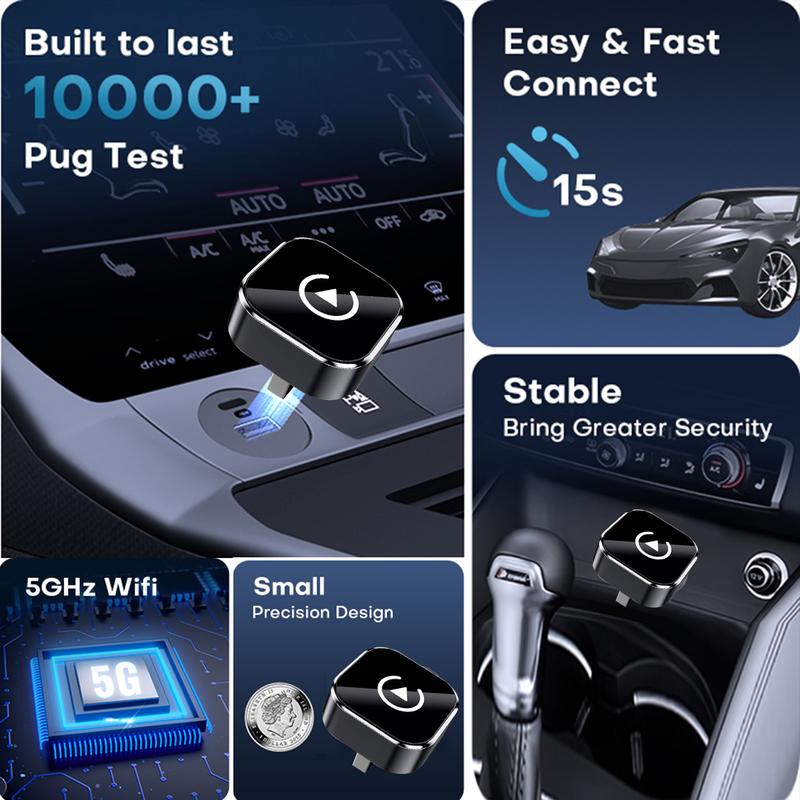 【YURNLV】2026 New Wireless CarPlay Adapter - iPhone & Android Compatible with Fast No-Delay Link, Hands-Free Calling 【YURNLV】2026 New Wireless CarPlay Adapter - iPhone & Android Compatible with Fast No-Delay Link, Hands-Free Calling