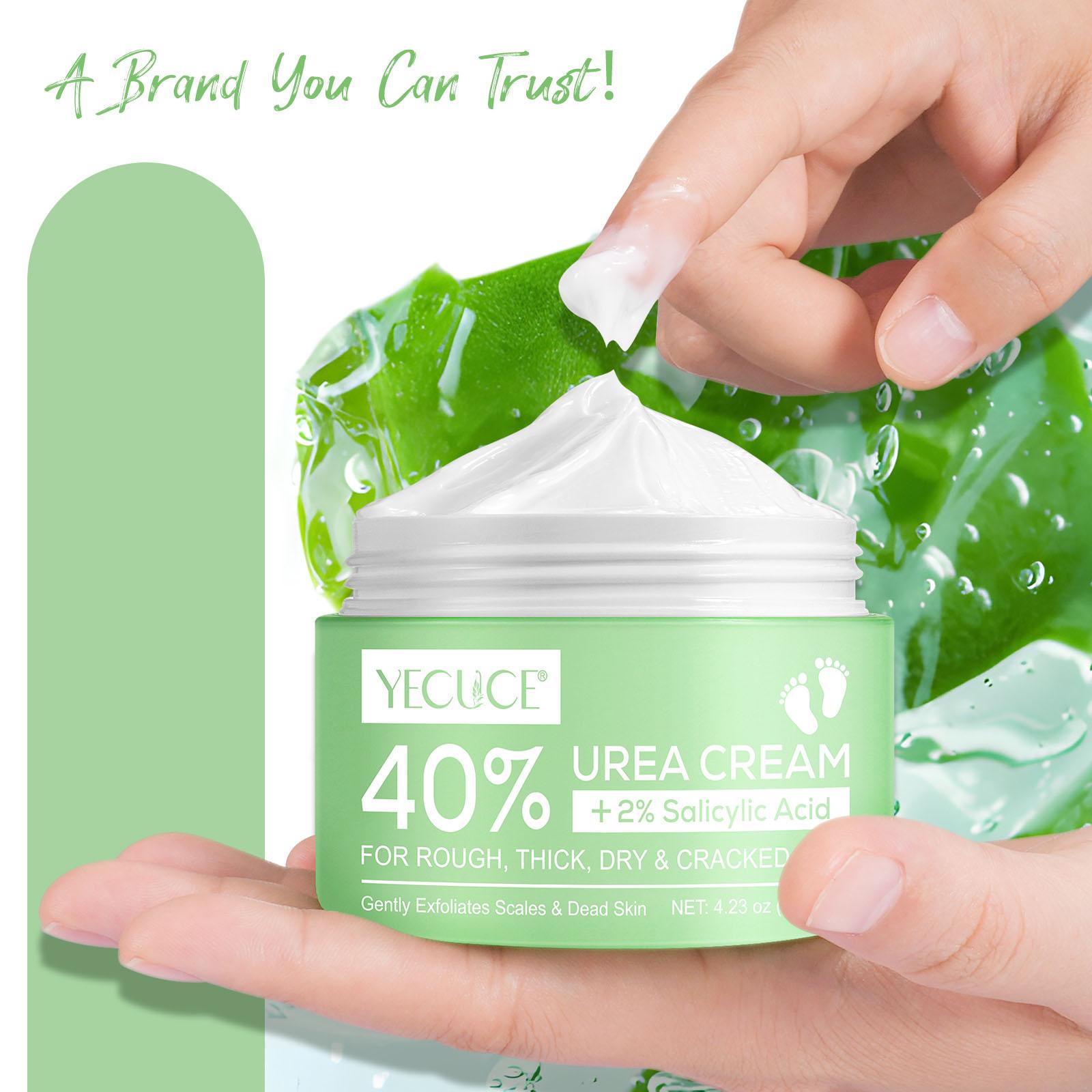 Urea Cream 40% plus Salicylic Acid 2% - Maximum Strength for Dry, Cracked Feet and Hands - Moisturizes and Softens  Hydrating Exfoliating Skin Friendly Moisturizer Hyaluronic Moisturizing Moisture Hydrate Nails