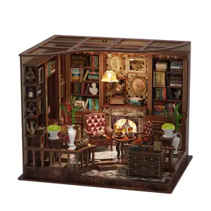 Left Bank Study DIY Book Nook Kit with LED Light for Bookshelf Decor