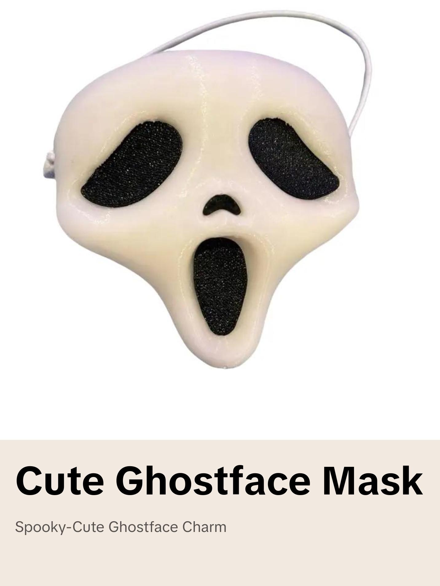 Labubu Cute Ghostface Mask Accessory for Collectors & Display - Lightweight Durable Easy Attachment Spooky-Cute Twist for Horror Fans