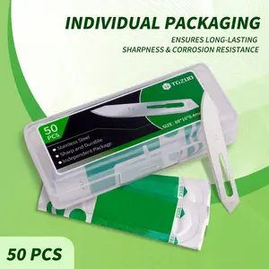 50pcs #60 Blades Individually Wrapped Pack Blades stainless steel