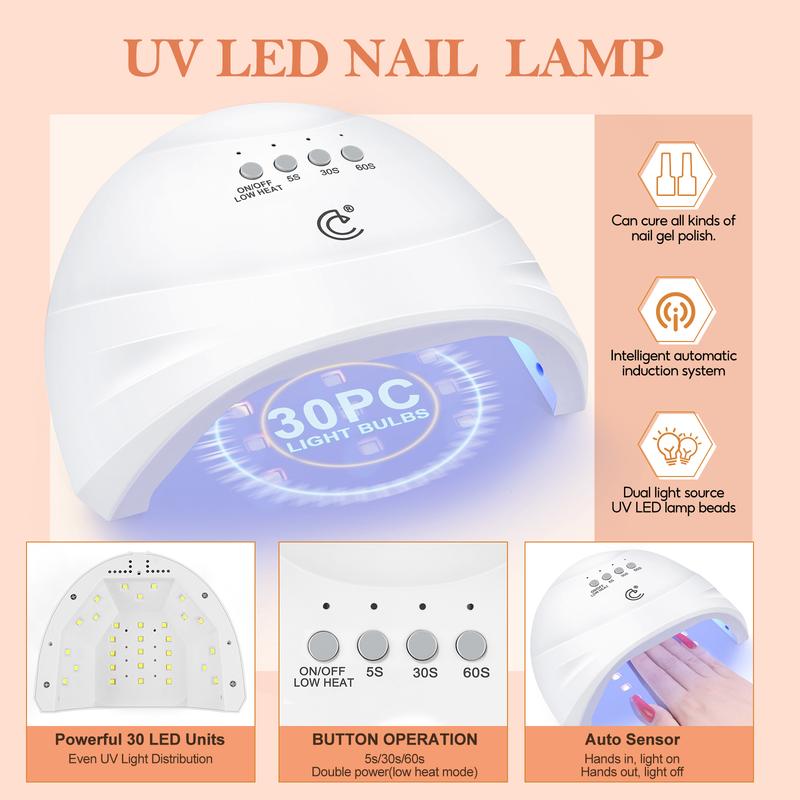 COSCELIA Gel Nail Polish Kit with U V light and Drill Starter Kit Gel Nail Polish with Top Base Coat Nail Art Professional Gel Manicure Kit Christmas Gifts for Women Teens Girls