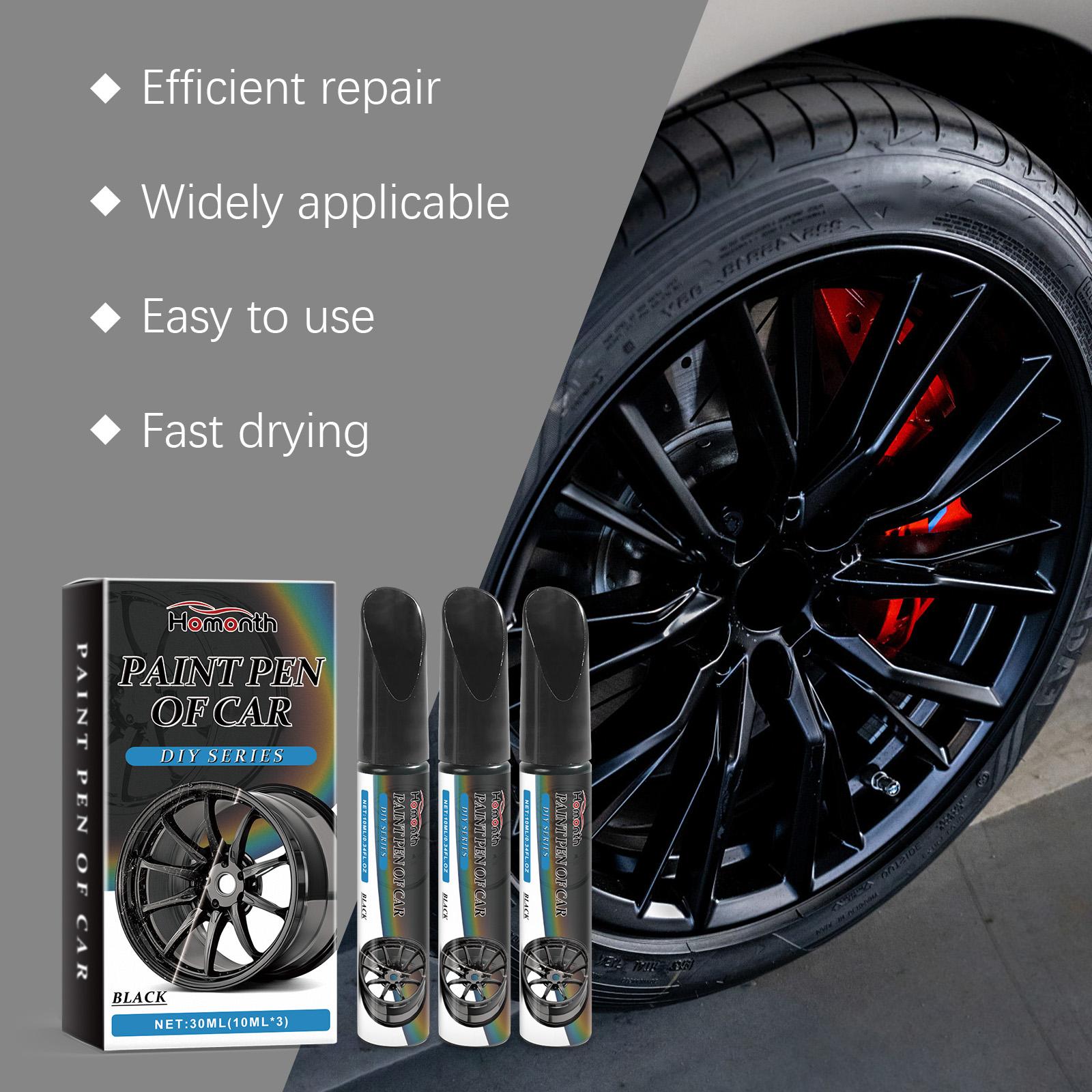 Black Wheel Scratch Repair Pen – Fix Scuffs, Scratches & Paint Chips on Car Rims