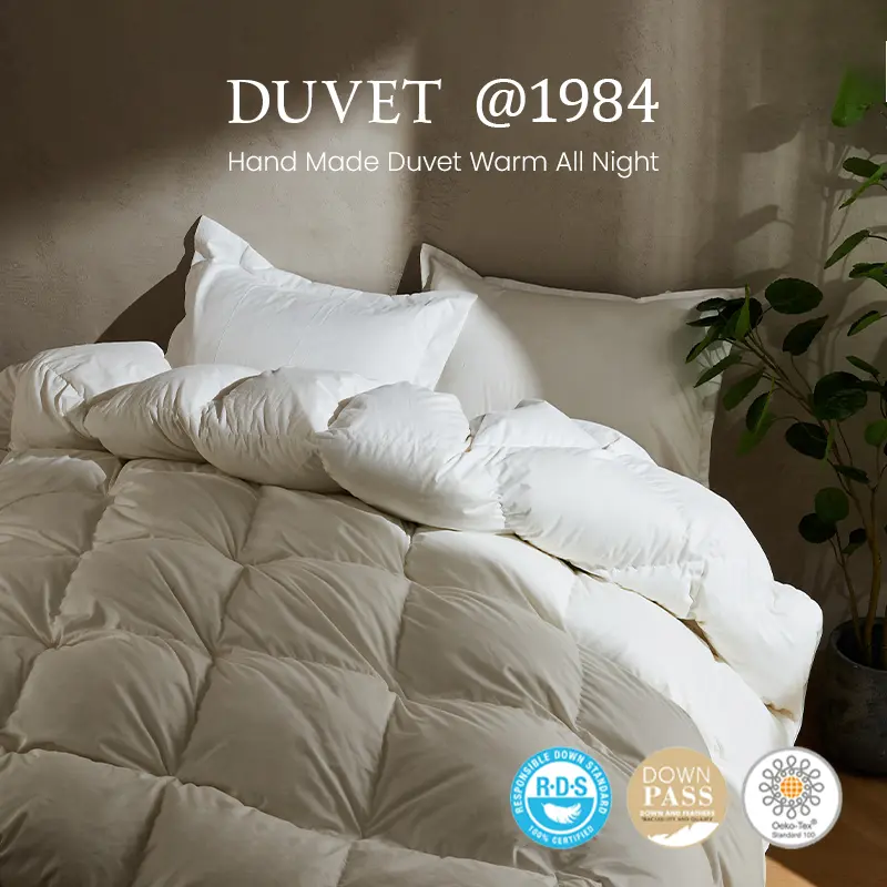 APSMILE Hungarian White Goose Down Feather Duvet Comforter Insert - Twin Size, Luxury Hotel Collection, Super Fluffy, Warm, Lightweight, Cozy, Breathable Baffle Design - Bedroom Decor, Household Items, Comforter Set, Cozy Setup (Mid-Year Sale Deals), Cali