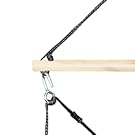 ONCLOUD Upgraded Unique Hammock Hanging Sky Chair, Air Deluxe Swing Seat with Rope Through The Bars Safer Relax with Fuller Pillow and Drink Holder Solid Wood Indoor/Outdoor Patio Yard 250LBS