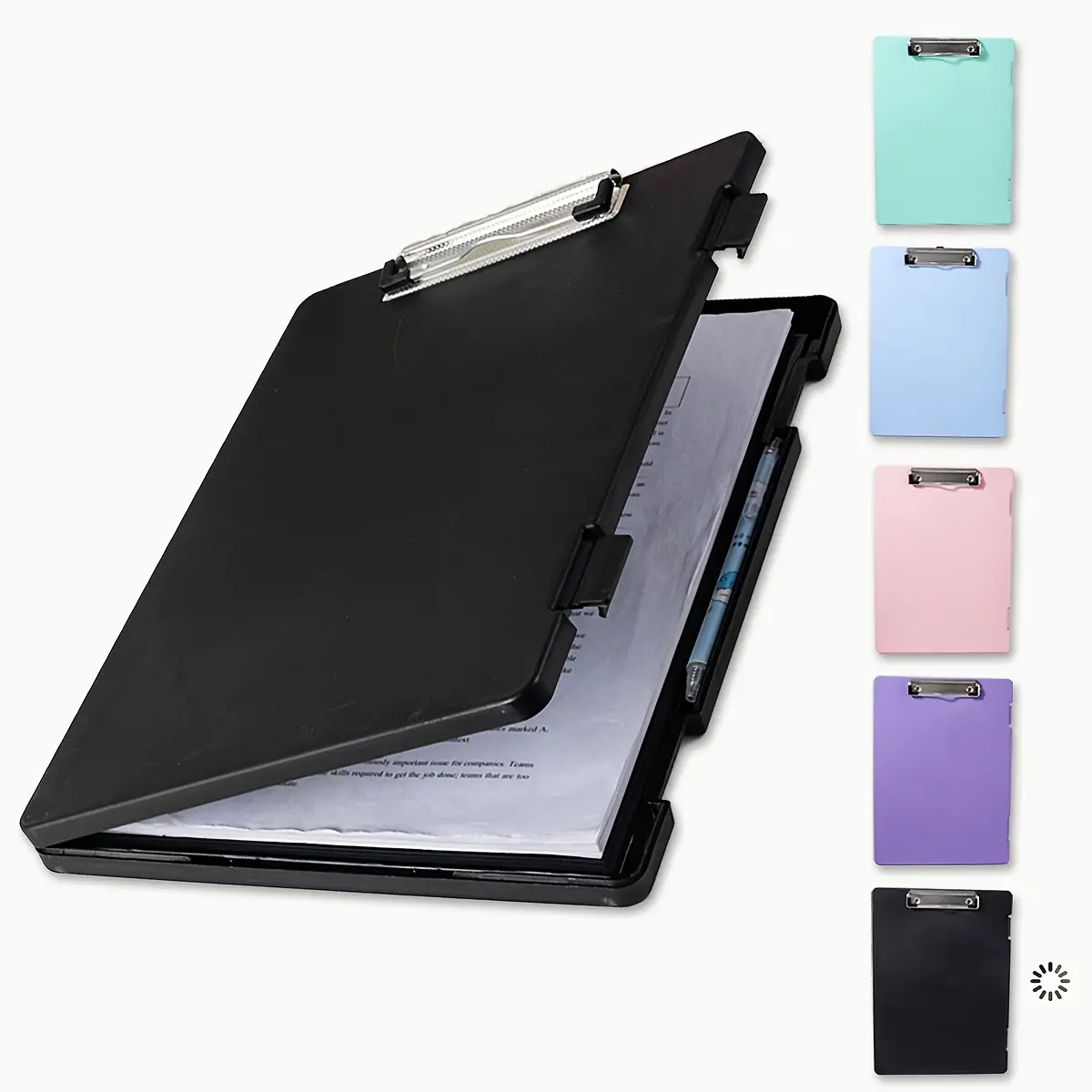 1-Pc Anti-Fingerprint Polypropylene File Storage Box - Stationery Supplies Office Gadget with 1 Folder, Built-In Pen Slot, Writing Board for Holding School, Office Test Papers & Documents