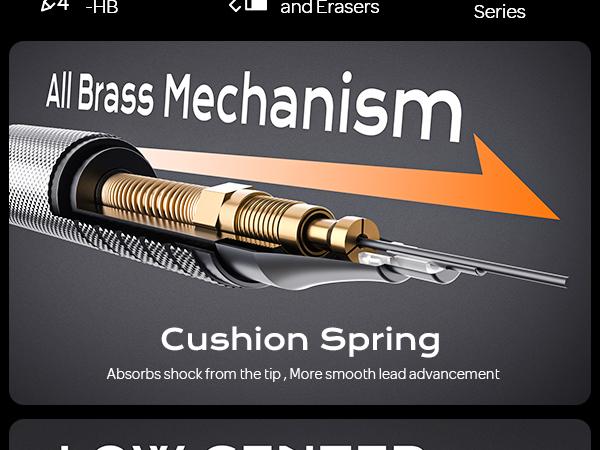 Nicpro Metal Mechanical Pencil Set 0.5 mm & 0.7mm with Case, Artist Pencil MP1000 with HB Lead Refill, Eraser, Eraser Refill For Art Writing Drafting Drawing