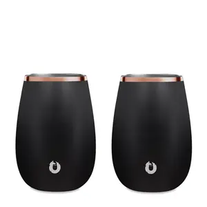 Stainless Steel Sauvignon Blanc Wine Glass, Set of 2 - Black