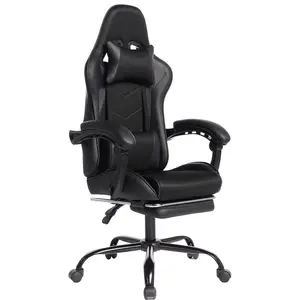 DEEPfurniture E-sports Gaming Chair Sports Car Driving Seat PU Material Moulded Sponge Comfortable and Safe With Massage Black